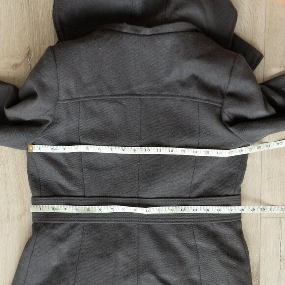 Women's Gray Kenneth Cole‎ Hooded Wool Blend Pea Coat size 6 - Picture 10 of 12